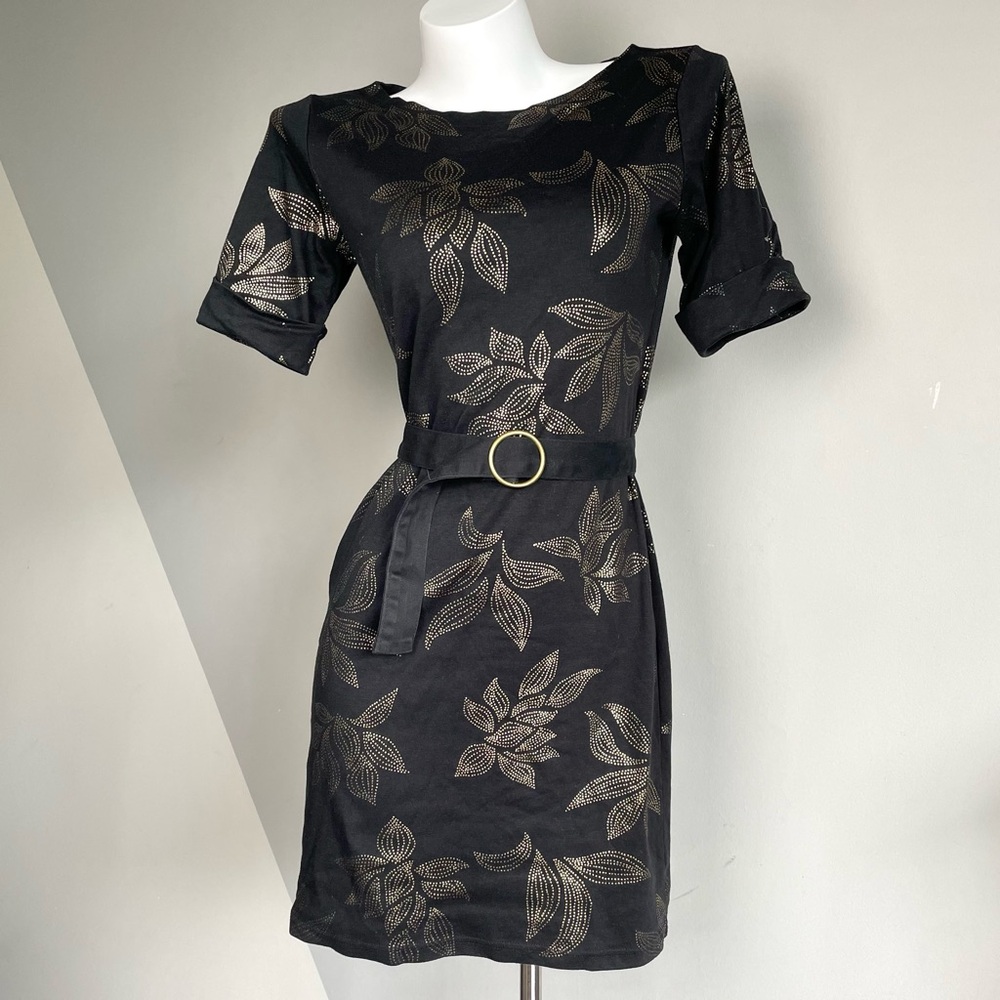 Black and Gold Floral Dress